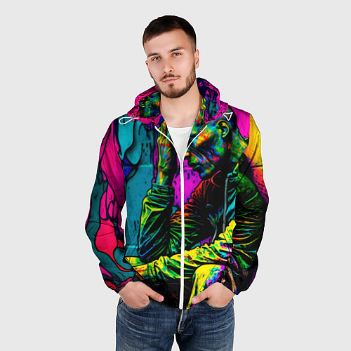 Мужская ветровка Одиночество / 3D-Белый – фото 3