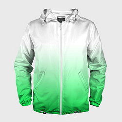 Мужская ветровка Градиент бело-зелёный