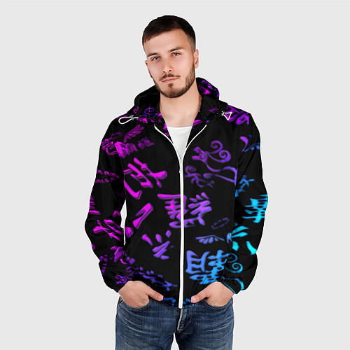 Мужская ветровка Tokyos Revenge neon logo / 3D-Белый – фото 3