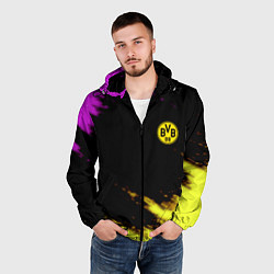 Ветровка с капюшоном мужская Borussia Dortmund sport, цвет: 3D-черный — фото 2