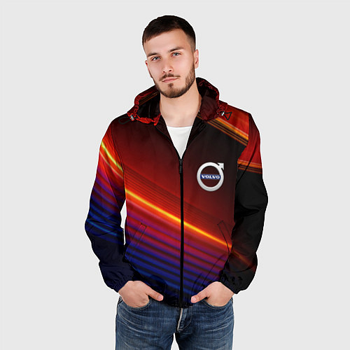 Мужская ветровка Volvo neon gradient auto / 3D-Черный – фото 3