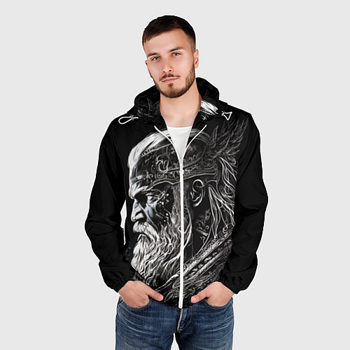 Мужская ветровка Лидер викингов / 3D-Белый – фото 3