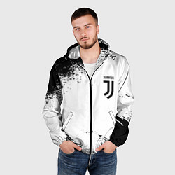 Ветровка с капюшоном мужская Juventus sport color black, цвет: 3D-черный — фото 2