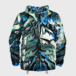 Мужская ветровка Синий камень на чёрном фоне