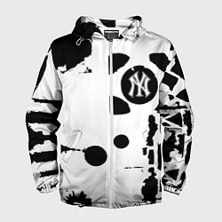 Ветровка с капюшоном мужская New York yankees - baseball team pattern, цвет: 3D-белый