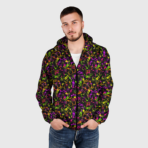 Мужская ветровка Color bright pattern / 3D-Черный – фото 3