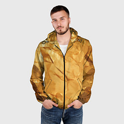 Ветровка с капюшоном мужская Золотая поверхность камня, цвет: 3D-черный — фото 2