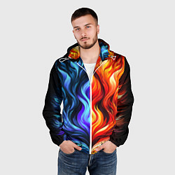 Ветровка с капюшоном мужская Два огня, цвет: 3D-белый — фото 2