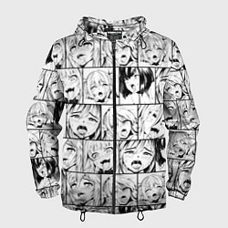 Ветровка с капюшоном мужская Ahegao pattern, цвет: 3D-черный