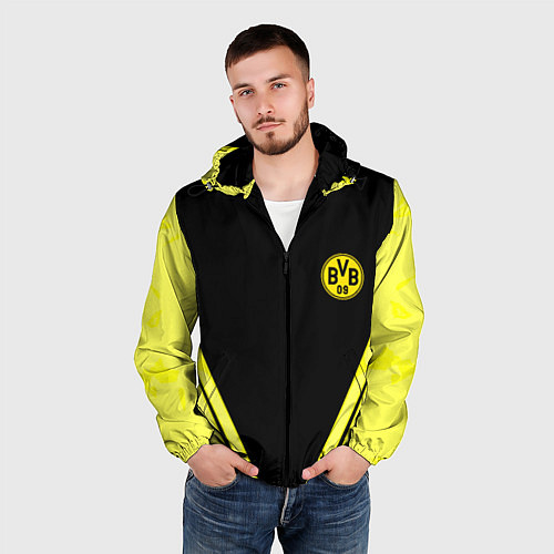 Мужская ветровка Borussia geometry yellow / 3D-Черный – фото 3