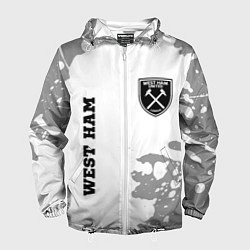 Ветровка с капюшоном мужская West Ham sport на светлом фоне вертикально, цвет: 3D-белый