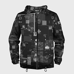 Ветровка с капюшоном мужская Y2k aesthetics print, цвет: 3D-черный
