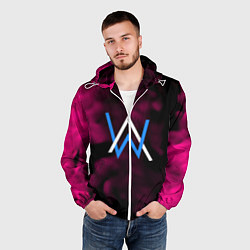 Ветровка с капюшоном мужская Алан Волкер огенный стиль градиент, цвет: 3D-белый — фото 2