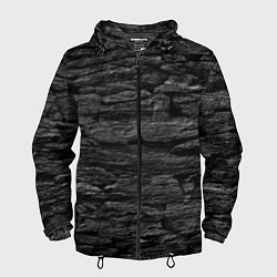 Ветровка с капюшоном мужская Графитовый черный камень, цвет: 3D-черный