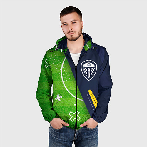 Мужская ветровка Leeds United football field / 3D-Черный – фото 3