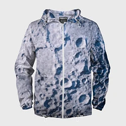 Ветровка с капюшоном мужская Кратеры на Луне - star dust, цвет: 3D-белый