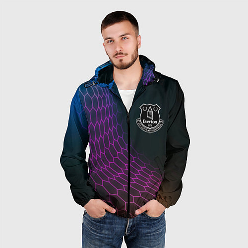 Мужская ветровка Everton футбольная сетка / 3D-Черный – фото 3