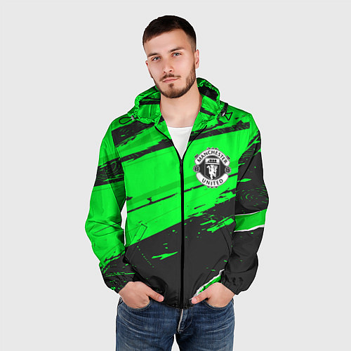 Мужская ветровка Manchester United sport green / 3D-Черный – фото 3