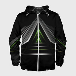 Мужская ветровка Black green abstract nvidia style