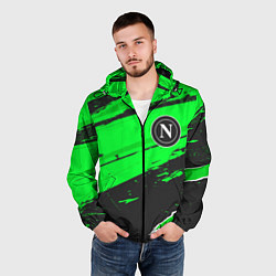 Ветровка с капюшоном мужская Napoli sport green, цвет: 3D-черный — фото 2