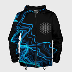 Ветровка с капюшоном мужская Coldplay sound wave, цвет: 3D-черный