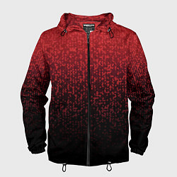 Ветровка с капюшоном мужская Градиент мозаика красно-чёрный, цвет: 3D-черный