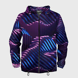 Ветровка с капюшоном мужская Объемные пластины изгибающиеся, цвет: 3D-черный