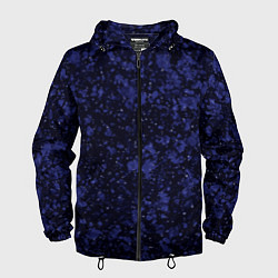 Ветровка с капюшоном мужская Тёмно-синий космический абстракция, цвет: 3D-черный