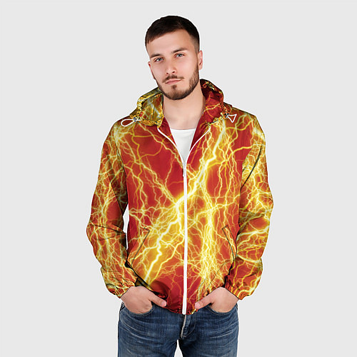 Мужская ветровка Lightning strikes / 3D-Белый – фото 3