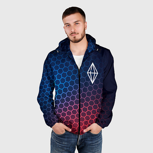 Мужская ветровка The Sims неоновые соты / 3D-Черный – фото 3