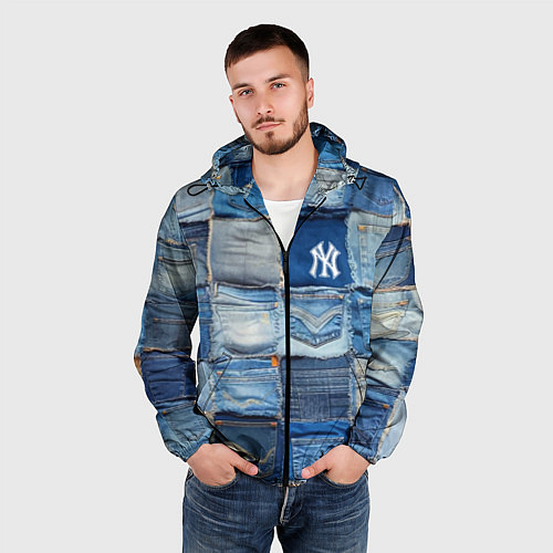 Мужская ветровка Patchwork - New York yankees baseball team / 3D-Черный – фото 3