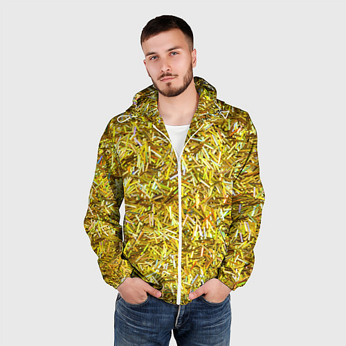 Мужская ветровка Золотые ленточки / 3D-Белый – фото 3