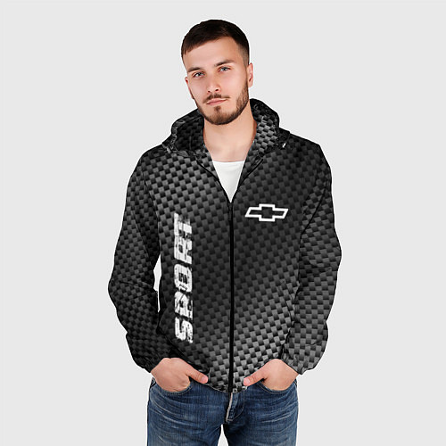 Мужская ветровка Chevrolet sport carbon / 3D-Черный – фото 3