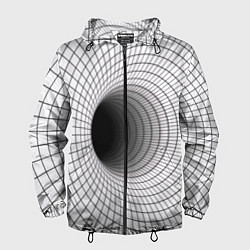 Мужская ветровка Червоточина - черная сетка на белом