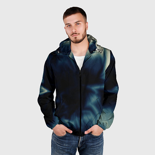 Мужская ветровка Абстрактный тёмно-синий / 3D-Черный – фото 3