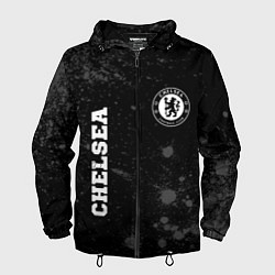 Ветровка с капюшоном мужская Chelsea sport на темном фоне вертикально, цвет: 3D-черный