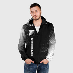 Ветровка с капюшоном мужская Hoffenheim sport на темном фоне по-вертикали, цвет: 3D-черный — фото 2