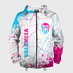 Ветровка с капюшоном мужская Valencia neon gradient style вертикально, цвет: 3D-черный