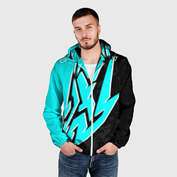 Ветровка с капюшоном мужская Mint graffiti, цвет: 3D-белый — фото 2