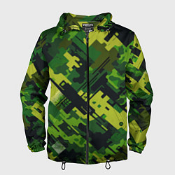 Ветровка с капюшоном мужская Camouflage - pattern ai art, цвет: 3D-черный