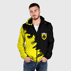 Ветровка с капюшоном мужская AEK sport color yellow, цвет: 3D-черный — фото 2