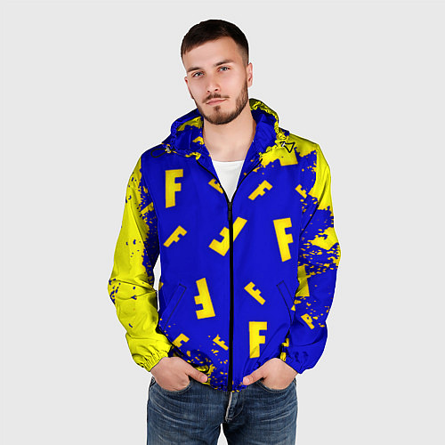 Мужская ветровка Fortnite краски неон / 3D-Черный – фото 3