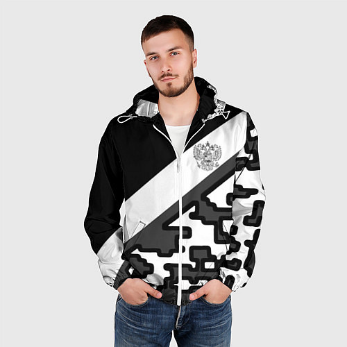 Мужская ветровка Россия камуфляж текстура / 3D-Белый – фото 3