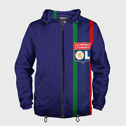 Ветровка с капюшоном мужская Olympique lyonnais, цвет: 3D-черный