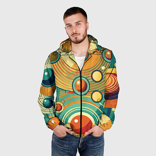 Мужская ветровка Схема центра вселенной / 3D-Черный – фото 3