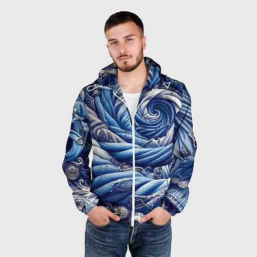 Мужская ветровка Denim funnel - fashion trend / 3D-Белый – фото 3