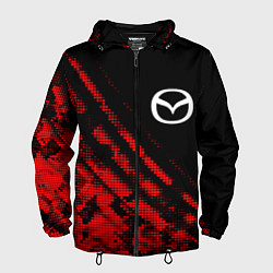 Ветровка с капюшоном мужская Mazda sport grunge, цвет: 3D-черный