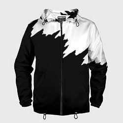Ветровка с капюшоном мужская Просто краска черно белая, цвет: 3D-черный