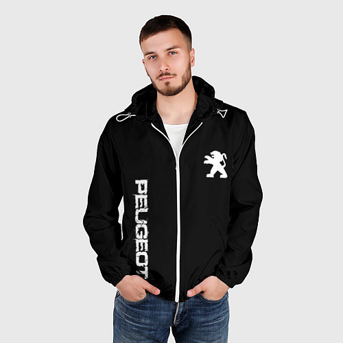 Мужская ветровка Peugeot logo white / 3D-Белый – фото 3