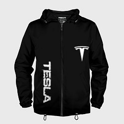 Мужская ветровка Tesla logo white